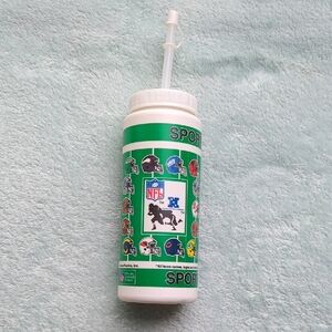 Vintage NFL Team Helmet Plastic Water Sports Bottle With Straw 28 Teams AFC NFC